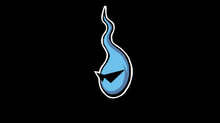 Blue liquid black background white - sticker free wallpaper for desktop