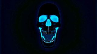 Glowing skull blue eyes hologram 2 - its mouth free wallpaper