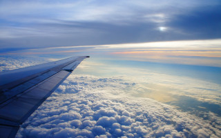 Plane wing sky clouds sunshine - sky free wallpaper