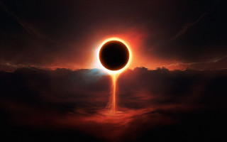 Solar eclipse clouds black hole - a solar eclipse free wallpaper