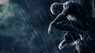 Spiderman sitting ledge rain matte - his knee free wallpaper