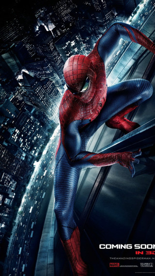 Spiderman poster cityscape night moon - fantastic realism free wallpaper for mobile