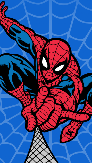 Spiderman flying blue background comic - underground comix free wallpaper for mobile