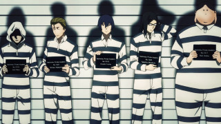 Jail uniforms holding books shadow - front of a wall free wallpaper
