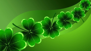 Green background four leaf clovers 6 - charles mcauley free wallpaper