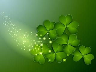 Green background clovers star middle 2 - elaine duillo free wallpaper