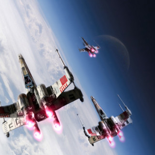 Fighter jets sky planet moon - free airplane wallpaper for tablet