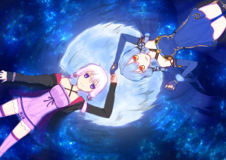 Anime characters space scene blue - a space scene free wallpaper for desktop