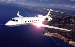 White jet flying water cliff - luxury free wallpaper
