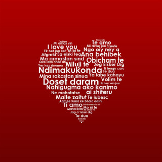 Heart word cloud red background - free hearts wallpaper for tablet