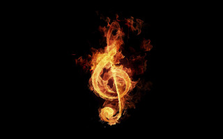 Treble fire black background image - symbolism free wallpaper