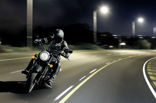 Man motorcycle curvy road nighttime - dan scott free wallpaper