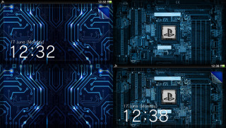 Circuit board clock time display - cyberpunk style free wallpaper
