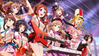 Anime girls guitars hats stage - a guitar in front free wallpaper for desktop