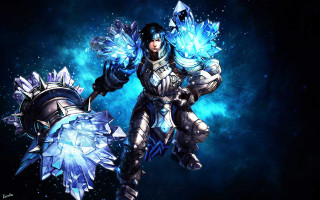 Overwatch character sword crystal flower - a character free wallpaper