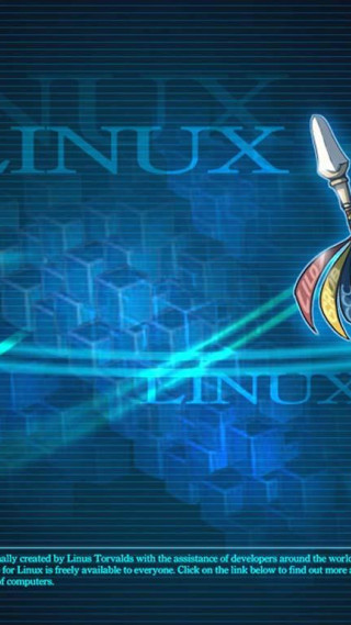 Computer screen blue yellow sword - free sci-fi wallpaper