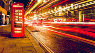 Red telephone booth road building - the side of a road next free wallpaper for desktop