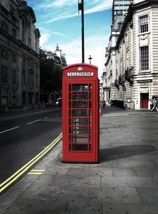 Red phone booth city street - cornelia parker free wallpaper for mobile