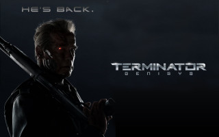 Man holding gun terminator logo - the back of his shirt free wallpaper