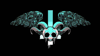 Skull large horn bird blue - game art free wallpaper for desktop