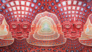 Three faces different colors shapes - dmt free wallpaper for desktop