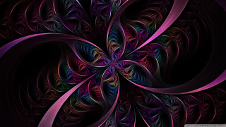Purple flower black background pink - fractal free wallpaper for desktop