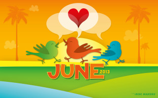 Colorful poster birds heart side - anne said free wallpaper