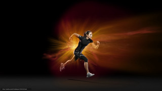 Woman running black shirt shorts - fabien charuau free wallpaper