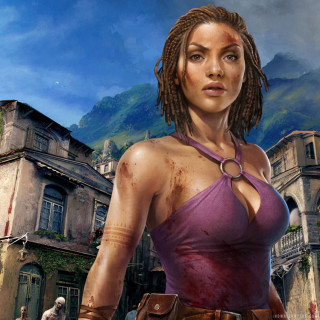 Woman purple top building gun - a gun free wallpaper for tablet