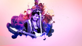 Man guitar microphone paint splash - a guitar and a microphone free wallpaper