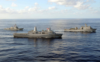 Ships ocean sky clouds background - above them free wallpaper