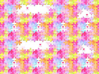 Colorful puzzle piece white background - pastel color palette free wallpaper
