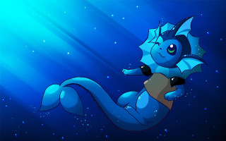 Blue dragon black nose floating - a black nose and tail free wallpaper