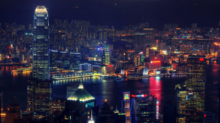City skyline night lights bridge 9 - cui bai free wallpaper