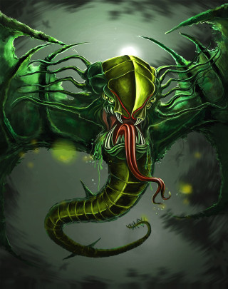 Green red octopus tentacles back - eddie mendoza free wallpaper for mobile