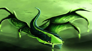 Green dragon long tail like - a green dragon free wallpaper