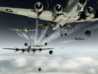 Planes flying smoke sky group 2 - a group of planes free wallpaper