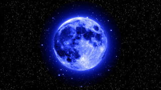 Blue moon night sky stars - a blue glow free wallpaper