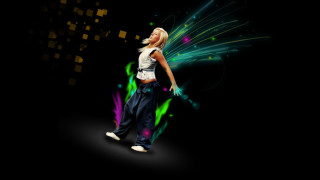 Woman dancing colorful background black - energetic free wallpaper