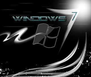 Black white window7 logo silver - white star free wallpaper