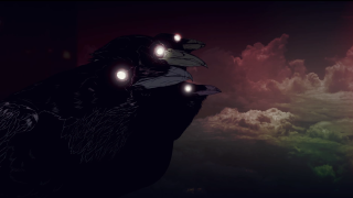 Glowing eyes bird cloud sky - its head free wallpaper