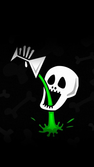 Skull green arrow sprout mouth - a skull free wallpaper for mobile