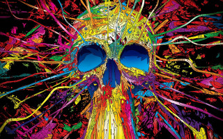 Colorful skull blue eyes multicolored - tristan eaton free wallpaper