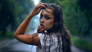 Woman wet hair rain hand - wet hair free wallpaper