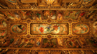 Ceiling painting people flowers gold - andrea pozzo free wallpaper