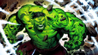 Green hulk lightning debris muscular - his hands out in front free wallpaper