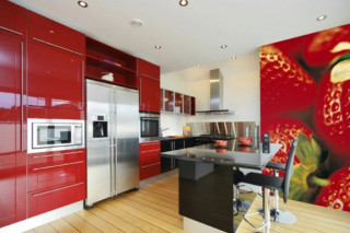 Kitchen red wall stainless steel - a pop art painting free wallpaper for desktop