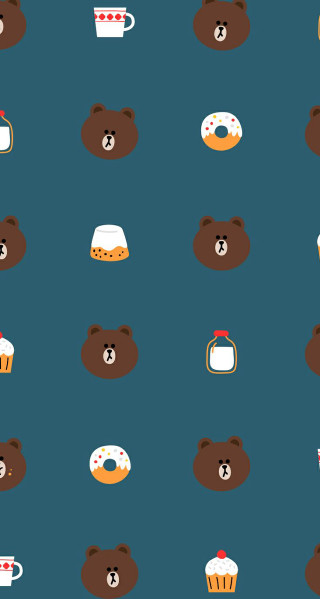 Bears cakes blue background coffee 2 - generative art free wallpaper for mobile