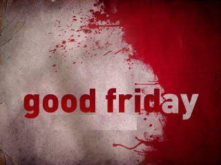 Red white sign good friday - side of a wall free wallpaper
