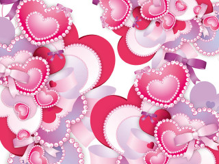 Pink purple heart pattern bow - heart free wallpaper